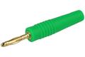 Banana plug; 2mm; 25.205.4; green; 36mm; solder; 10A; 60V; gold plated brass; PVC; Amass; RoHS