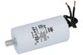 Capacitor; motor; 6uF; 450V AC; diam.35c60mm; with cables; screw without nut; JYC; RoHS