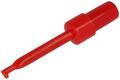 Test clip; R8-H16E-R; hook type; 1,7mm; red; 64mm; pluggable (2mm banana socket); 6A; 60V; phosphor bronze; ABS; SCI; RoHS