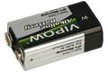 Battery; alkaline; 6LR61 6F22 9V; 9V; 16,5x25,5x48,5mm; VIPOW; 9V 6F22 6LR61