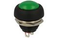 Switch; push button; PBS33G; OFF-(ON); green; no backlight; solder; 2 positions; 1A; 250V AC; 12mm; 14mm