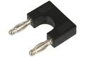 Connecting plug; Amass; 26.202.2; (M/M) 2x banana plug 4mm; black; 33mm; jumper; 32A; 60V; nickel plated brass; ABS; RoHS; 6.105