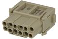 Socket; Han DD; 09140123101; 12 ways; polycarbonate; straight; for cable; crimped; 10A; 250V; white; Harting; RoHS