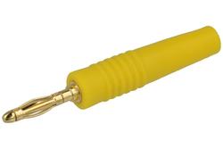 Banana plug; 2mm; 25.205.3; yellow; 36mm; solder; 10A; 60V; gold plated brass; PVC; Amass; RoHS