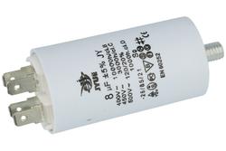 Capacitor; motor; 8uF; 450V; diam.35c60mm; 6,3mm connectors; screw without nut; Shenge; RoHS