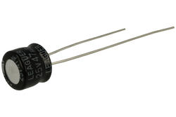 Kondensator; elektrolityczny; 47uF; 25V; MT1; KE 47/25/6x5t; fi 6,3x5mm; 2,5mm; przewlekany (THT); luzem; Leaguer; RoHS