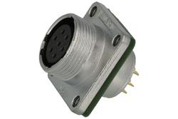 Socket; WF16K7ZZ; 7 ways; solder; 0,75mm2; for panel with bracket; 16,5mm; IP67; 5A; 400V; Weipu; RoHS