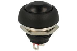 Switch; push button; PBS33B; OFF-(ON); black; no backlight; solder; 2 positions; 1A; 250V AC; 12mm; 14mm