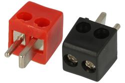 Plug; loudspeaker; W+WDIN2p; 2 ways; straight; 2x panel mounted plug; red; black; screw; Goobay; RoHS