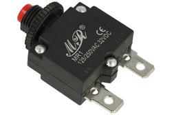 Over current breaker; bimetallic; MR1-20; 20A; 250V AC; 1 way; panel mounted; 6,3mm connectors