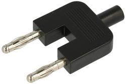 Connecting plug; Amass; 26.201.2; 2x banana plug 4mm / banana socket 4mm; black; 54mm; adapter; 32A; 60V; nickel plated brass; ABS; RoHS
