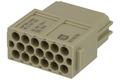 Socket; Han DD; 09140173101; 17 ways; polycarbonate; straight; for cable; crimped; 10A; 150V; white; Harting; RoHS