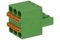 Terminal block; 2ESDB-03P; 3 ways; R=5,08mm; 18mm; 12A; 300V; for cable; angled 90°; square hole; spring; 0,2÷2,5mm2; green; Dinkle; RoHS
