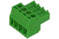 Terminal block; AK1550/4-3.5; 4 ways; R=3,50mm; 15,5mm; 8A; 300V; for cable; angled 90°; square hole; slot screw; screw; vertical; 1,5mm2; green; PTR Messtechnik; RoHS