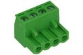 Terminal block; AK950/04-5; 4 ways; R=5,00mm; 17,3mm; 15A; 300V; for cable; angled 90°; square hole; slot screw; screw; vertical; 2,5mm2; green; PTR Messtechnik; RoHS