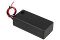 Battery holder; KB9V48171; 1x6F22(9V); with cable; with lid; container; black; 9V 6F22 6LR61
