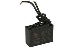 Capacitor; motor; JY-201  2uF/450V10%Pbf; 2uF; 450V AC; 16x28x37mm; with cables; JYC; RoHS