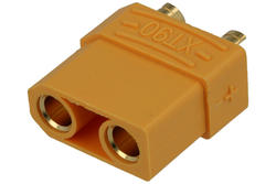 Socket; DC power; A-XT90-F; 2 ways; straight; yellow; solder; 90A; 500V; polyamide (PA)