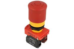 Switch; safety; push button; HPB22-S11-R-I; ON-OFF+OFF-ON; mushroom; reset by turn; 2 ways; red; no backlight; bistable; screw; 5A; 230V AC; Highly