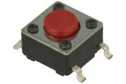 Mikroprzycisk; 6,2x6,2mm; 4,3mm; TSSA3L-9MM; powierzchniowy (SMD); 4 piny; 0,5mm; OFF-(ON); 50mA; 12V DC; 260gf; Hua Jie Corp.