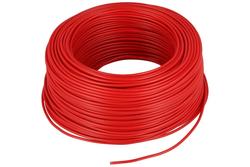 Wire; equipment; H05V-K (LgY); 1 core; stranded; Cu; 1,00mm2; red; PVC; -40...+70°C; 300/500V; 100m reel; Elektrokabel; RoHS; 2,9mm; 1x1,00mm2