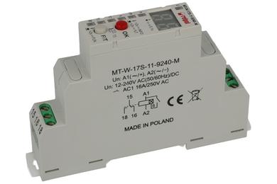 Przekaźnik; czasowy; instalacyjny; MT-W-17S-11-9240 M; 12÷240V; AC; DC; wielofunkcyjny; 1 styk przełączny; 10A; 250V AC; 24V DC; 10A; na szynę DIN35; Relpol; RoHS