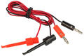 Test leads; TL-BP/H-B+ R; hook / banana plug; 4mm; hook; 1m; PVC; 0,2mm2; black & red; Koko-Go
