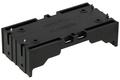 Battery holder; BHC-18650-002; 2x18650; for PCB horizontal; inflexible; parallel connection; container; black; RoHS; 18650