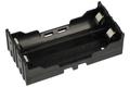 Battery holder; BHC-18650-002; 2x18650; for PCB horizontal; inflexible; parallel connection; container; black; RoHS; 18650