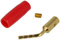 Banana plug; 2mm; BP-2R; red; angled; 37m; screwed; gold plated brass; Koko-Go; RoHS