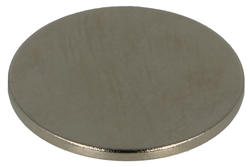 Magnet; cylindrical; N38; 15mm; 1mm; nickel plated; Neodymium