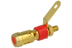 Binding post; 2mm; BP-123R; M4; red; 39m; gold plated brass; Koko-Go; RoHS