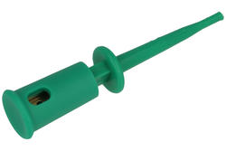 Test clip; R8-105A-G; pincer type; 1mm; green; 43,5m; solder; 10A; 60V; phosphor bronze; nylon; SCI; RoHS