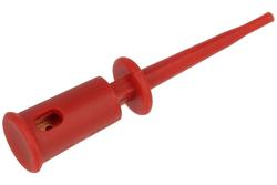 Test clip; R8-105A-R; pincer type; 1mm; red; 43,5m; solder; 10A; 60V; phosphor bronze; nylon; SCI; RoHS