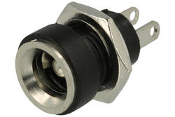 Socket; 2,5mm; DC power; 5,5mm; DC-2,5; straight; for panel; solder; plastic; RoHS