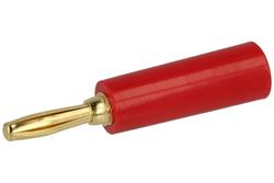 Banana plug; 4mm; 25.405.1; red; 47mm; pluggable (4mm banana socket); 24A; 60V; gold plated brass; ABS; Amass; RoHS