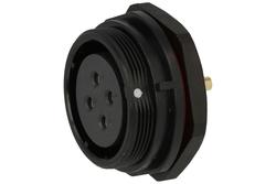 Socket; SP2912/S4-1N; 4 ways; straight; solder; 4,0mm2; SP29; for panel; 30mm; screwed; nylon66; black; IP68; 25A; 500V; Weipu; RoHS