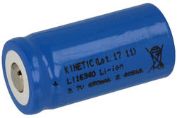 Rechargeable battery; Li-Ion; MS-AL-16340K; 3,7V; 650mAh; 16,8x34,1mm; Kinetic