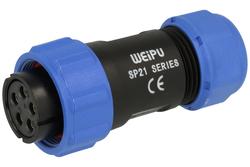 Socket; SP2110/S5II-2N; 5 ways; screw; 1,5mm2; 7-12mm; SP21; for cable; IP68; 30A; 500V; Weipu; RoHS