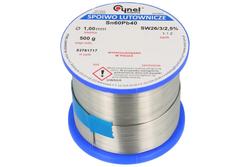 Soldering wire; 1,0mm; reel 0,5kg; LC60/1,00/0,50; lead; Sn60Pb40; Cynel; wire; SW26/3/2.5%; solder tin