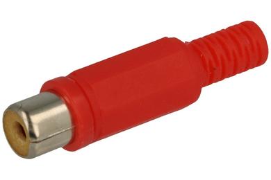 Socket; RCA; GRCA-PR; plastic; red; for cable; straight; solder