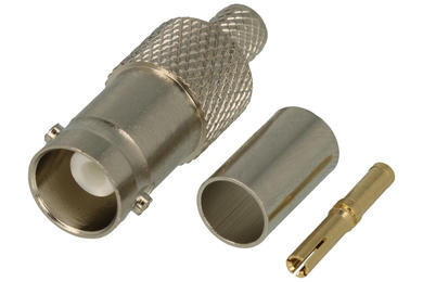 Socket; BNC; GZBNC; for cable; RG59 75 Ohm; crimped; straight; white; silver; Vitalco; RoHS