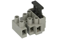 Terminal block; fuse socket included; GT801-03P-11-00AH; 3 ways; R=10,00mm; 27,4mm; 10A; 400V; for cable; straight; round hole; slot screw; screw; horizontal; 1÷6mm2; grey; Golten; RoHS