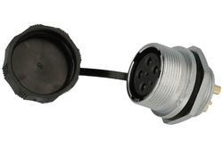 Socket; WF20K6ZM1; 6 ways; solder; 0,75mm2; for panel; 20mm; IP67; 5A; 500V; Weipu; RoHS