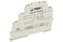 Relay; interface; instalation; PI6-1P-24VDC; 24V; DC; SPDT; 6A; 230V AC; 6A; 24V DC; DIN rail type; Relpol; RoHS