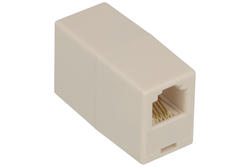 Adapter socket / socket; RJ11 6p4c; 210-4C; straight; white; latch