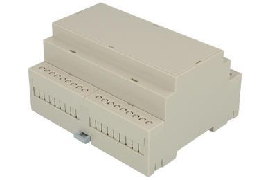 Enclosure; DIN rail mounting; D6MG; ABS; 106,25mm; 90,2mm; 57,5mm; light gray; snap; Gainta; RoHS; no gasket
