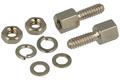 Set of screws; D-Sub; Canon-12,5 CTB; straight; UNC4-40 thread; with nuts and washers; steel; screwed; Ninigi; RoHS