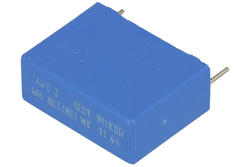 Kondensator; poliestrowy; MKT; 6,8uF; 100V DC/63V AC; PCMT468; PCMT 468 22685; 5%; 10x20x26mm; 22,5mm; luzem; -55...+105°C; Pilkor; RoHS