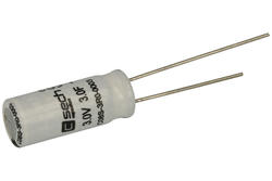 Capacitor; small celll ultracapacitors; electrolytic; 3F; 3V; C08S-3R0-0003; 20%; diam.8x20mm; 3,5mm; through-hole (THT); 105mOhm; 1000h; Sech
